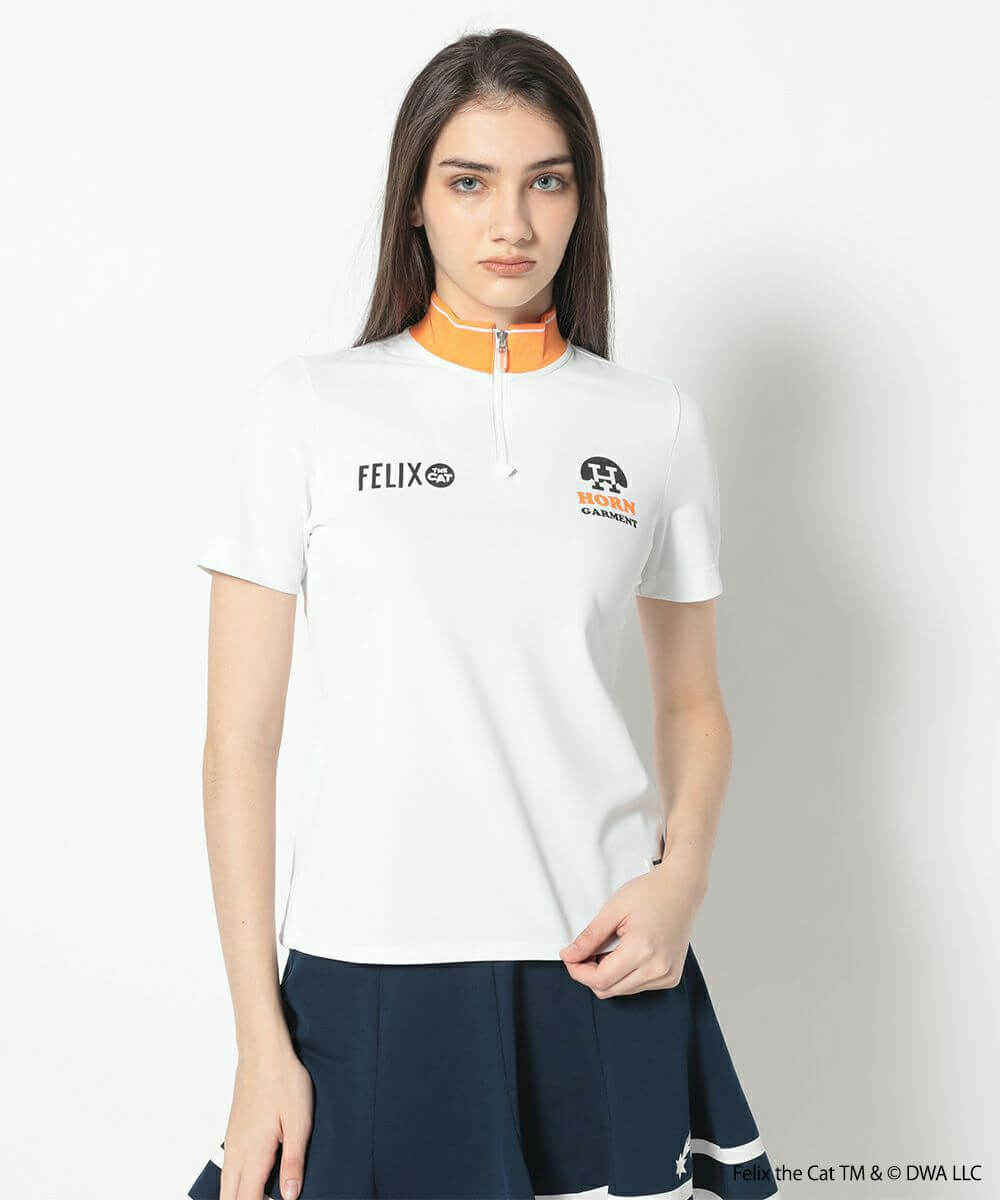 YLB Felix Mock Neck Tee | WOMEN - HORN GARMENT x FELIX the CAT