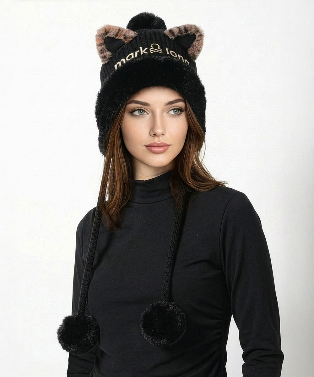 Furry Cat Leopard Beanie | WOMEN - MARK & LONA – MARK & LONA