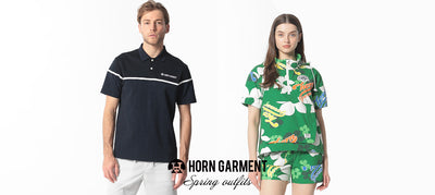 Spring outfits in field with HORN GARMENT