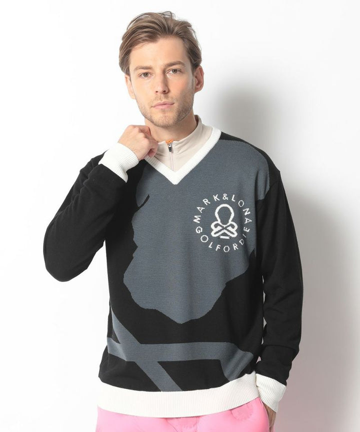 マーク＆ロナニットFace Merino Sweater