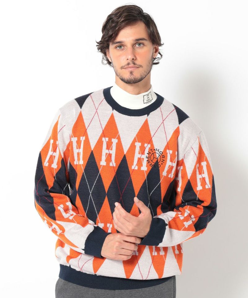 Orange Argyle outlet Sweater