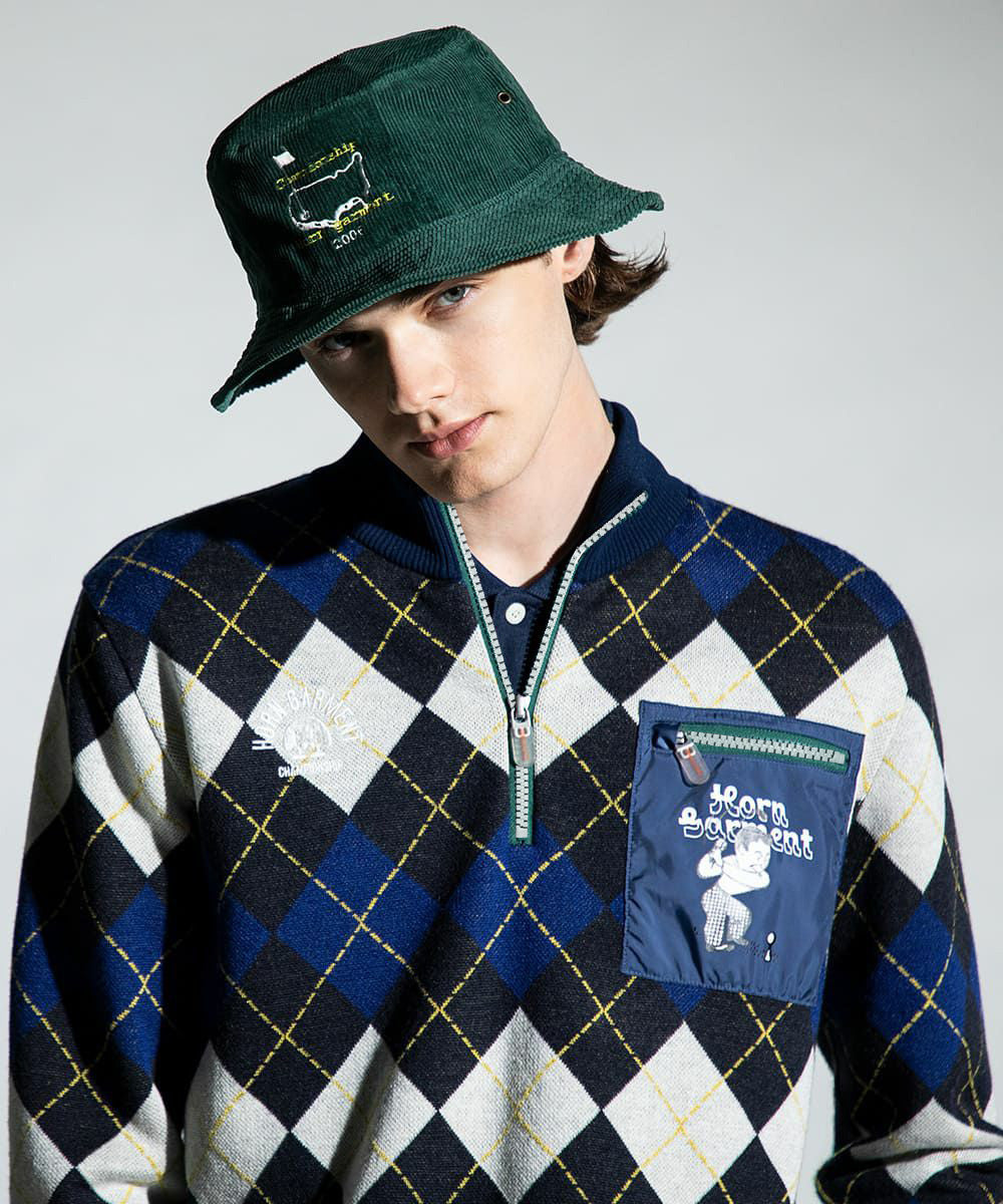 Swing Bobby Windproof Argyle Knit Bomber | MEN