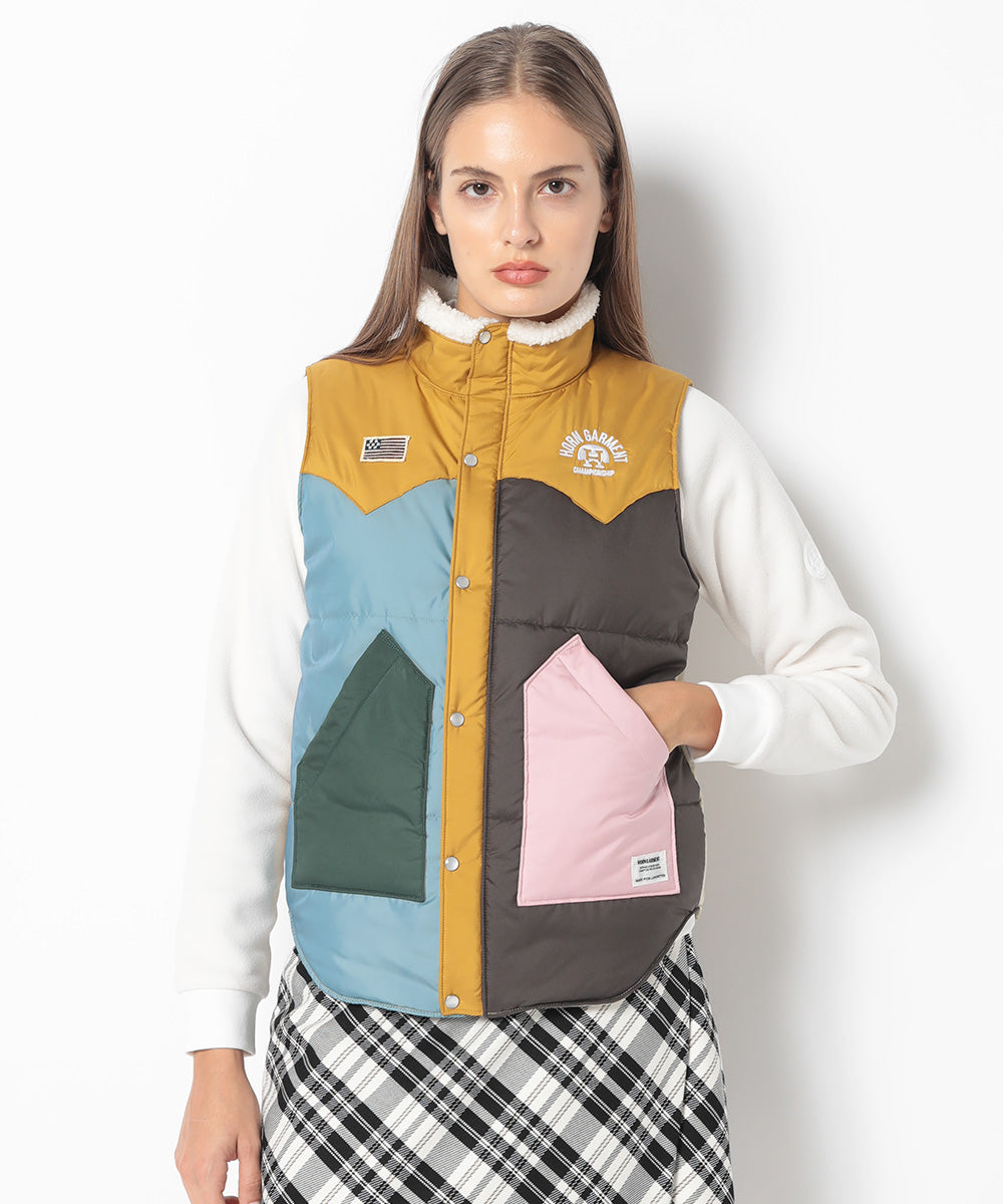 Beacon Crazy Pattern Western Puffer Vest | WOMEN