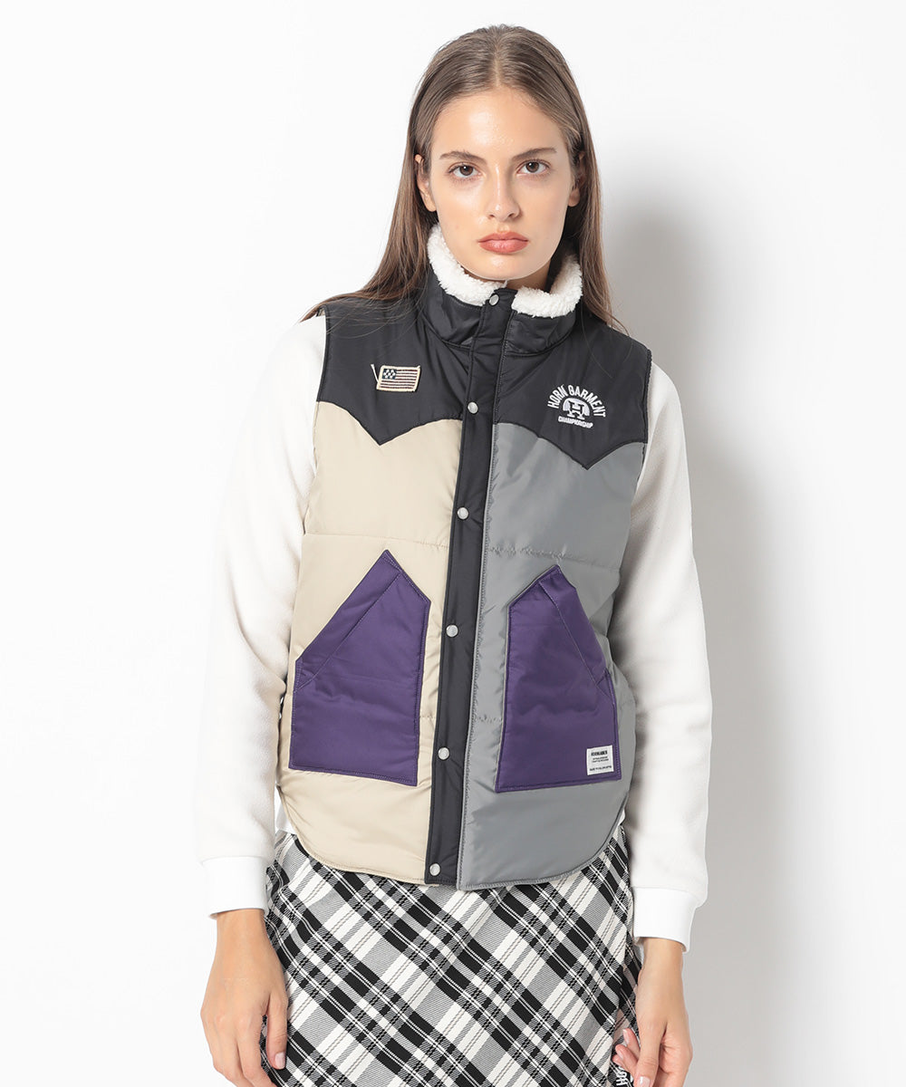 Beacon Crazy Pattern Western Puffer Vest | WOMEN