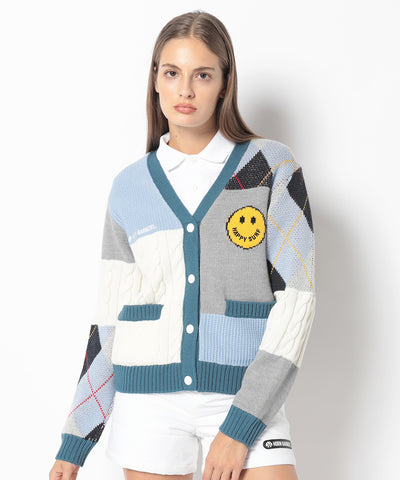 B.F.G Patchwork Golf Cardigan | WOMEN