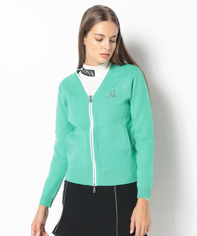 Ever Embossed Zip-Front Knit Cardigan | WOMEN