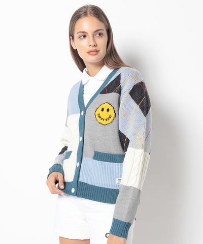 B.F.G Patchwork Golf Cardigan | WOMEN