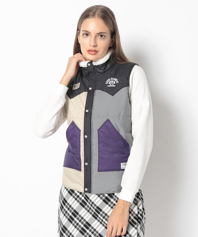 Beacon Crazy Pattern Western Puffer Vest | WOMEN