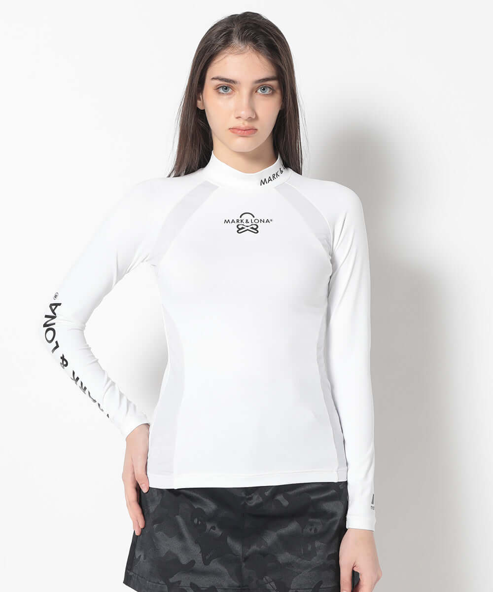 Ever Mesh Panel Mock Neck Shirt | WOMEN