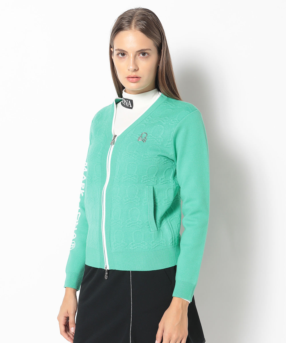 Ever Embossed Zip-Front Knit Cardigan | WOMEN