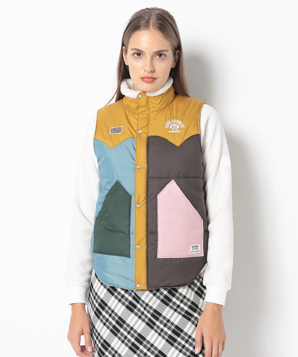 Beacon Crazy Pattern Western Puffer Vest | WOMEN