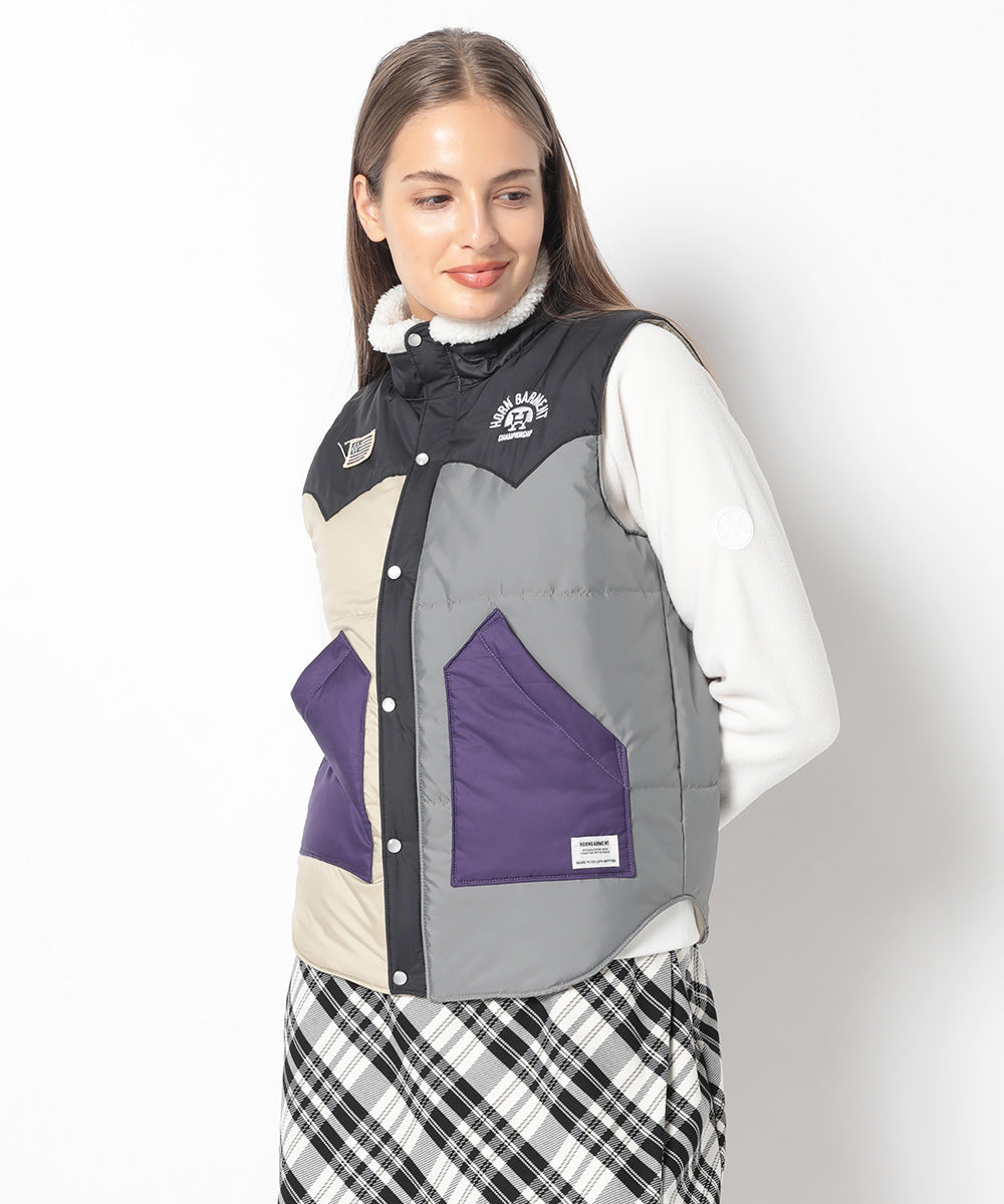 Beacon Crazy Pattern Western Puffer Vest | WOMEN