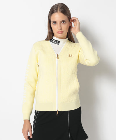 Ever Embossed Zip-Front Knit Cardigan | WOMEN