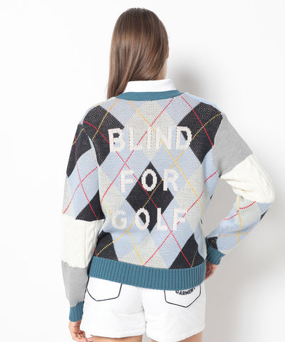 B.F.G Patchwork Golf Cardigan | WOMEN