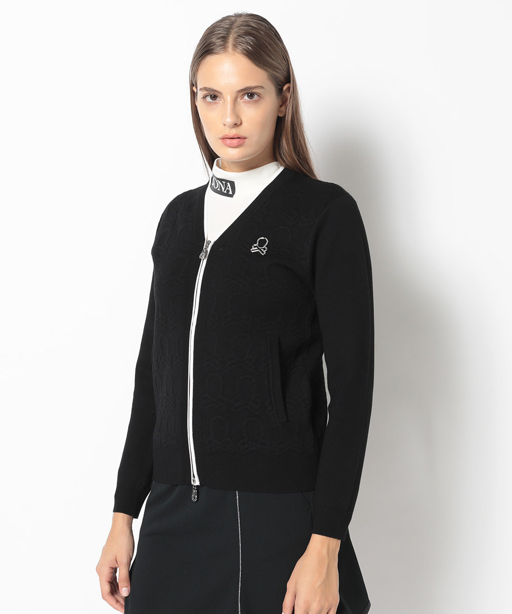 Ever Embossed Zip-Front Knit Cardigan | WOMEN