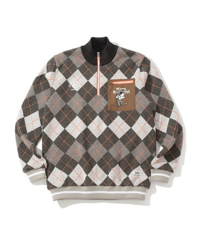 Swing Bobby Windproof Argyle Knit Bomber | MEN