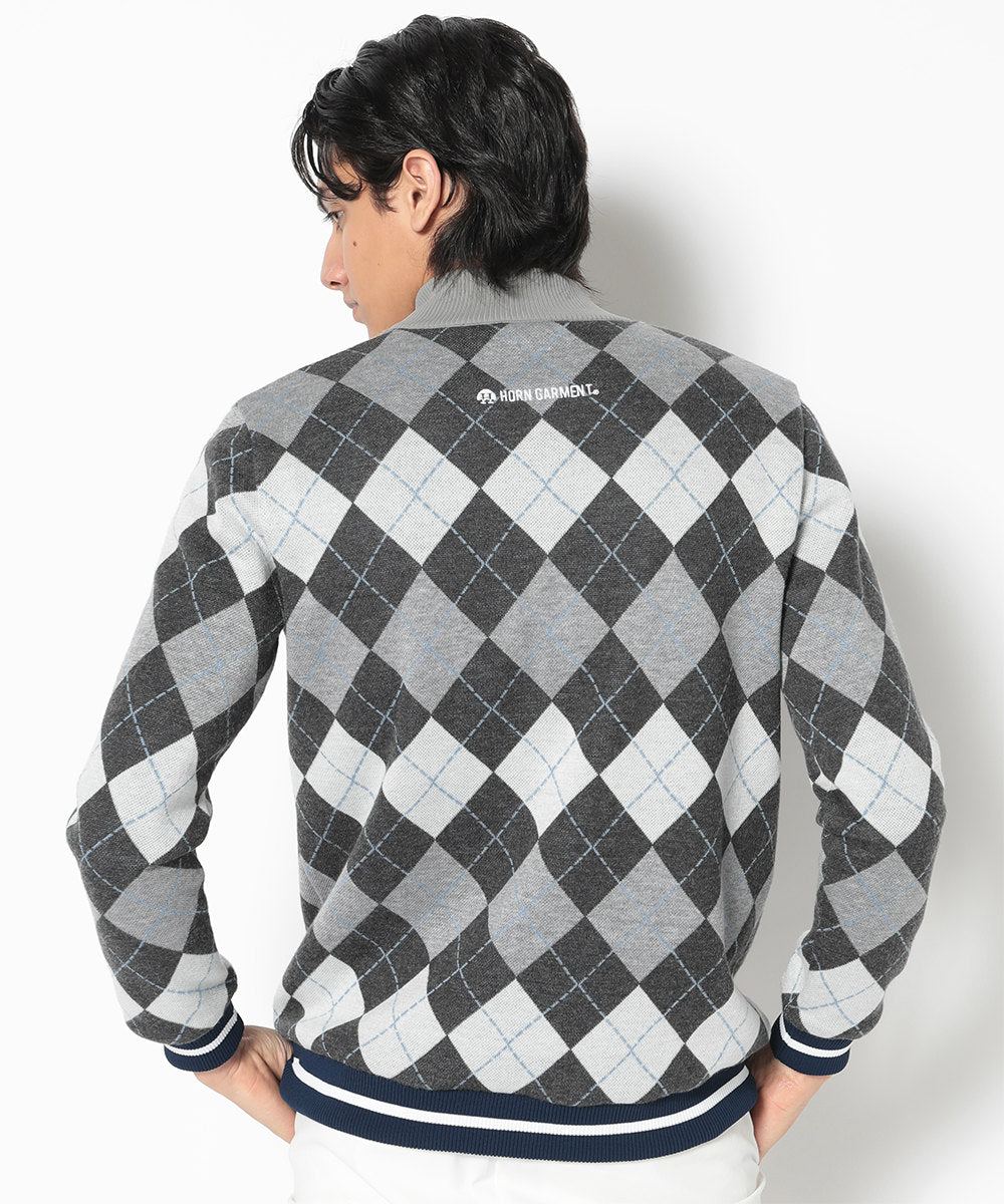 Swing Bobby Windproof Argyle Knit Bomber | MEN