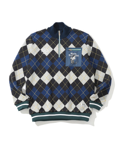 Swing Bobby Windproof Argyle Knit Bomber | MEN