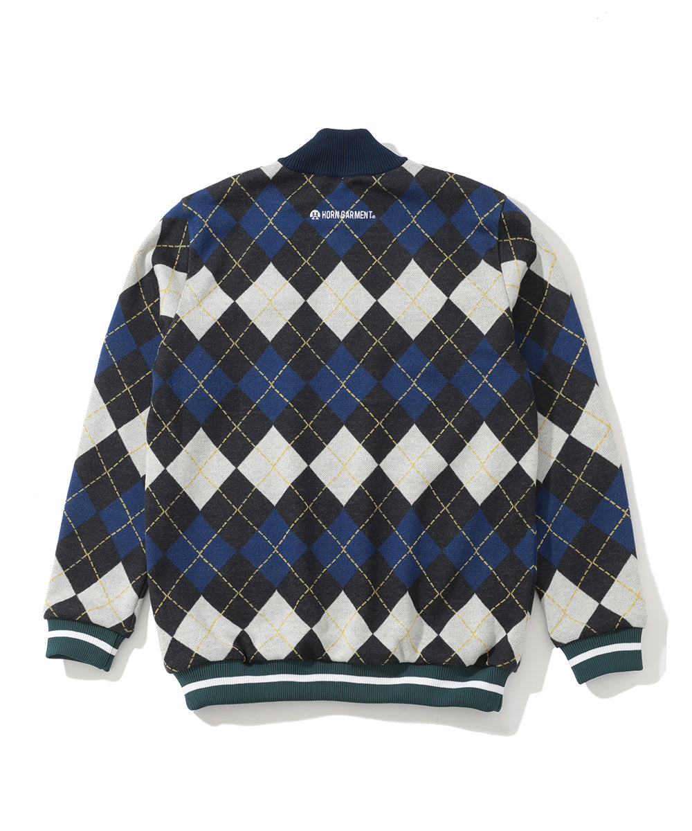 Swing Bobby Windproof Argyle Knit Bomber | MEN