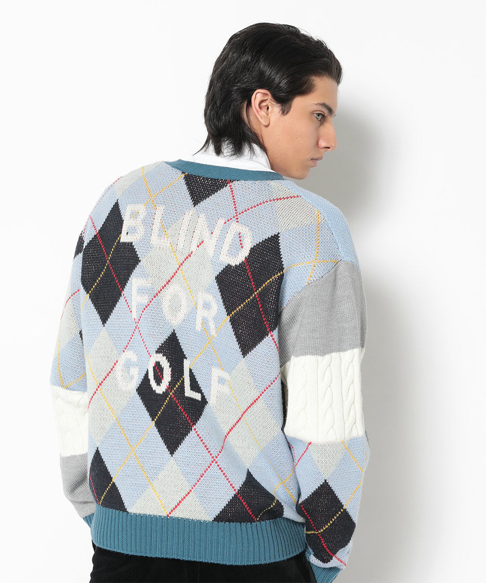 B.F.G Patchwork Golf Cardigan | MEN