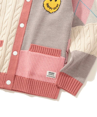 B.F.G Patchwork Golf Cardigan | WOMEN