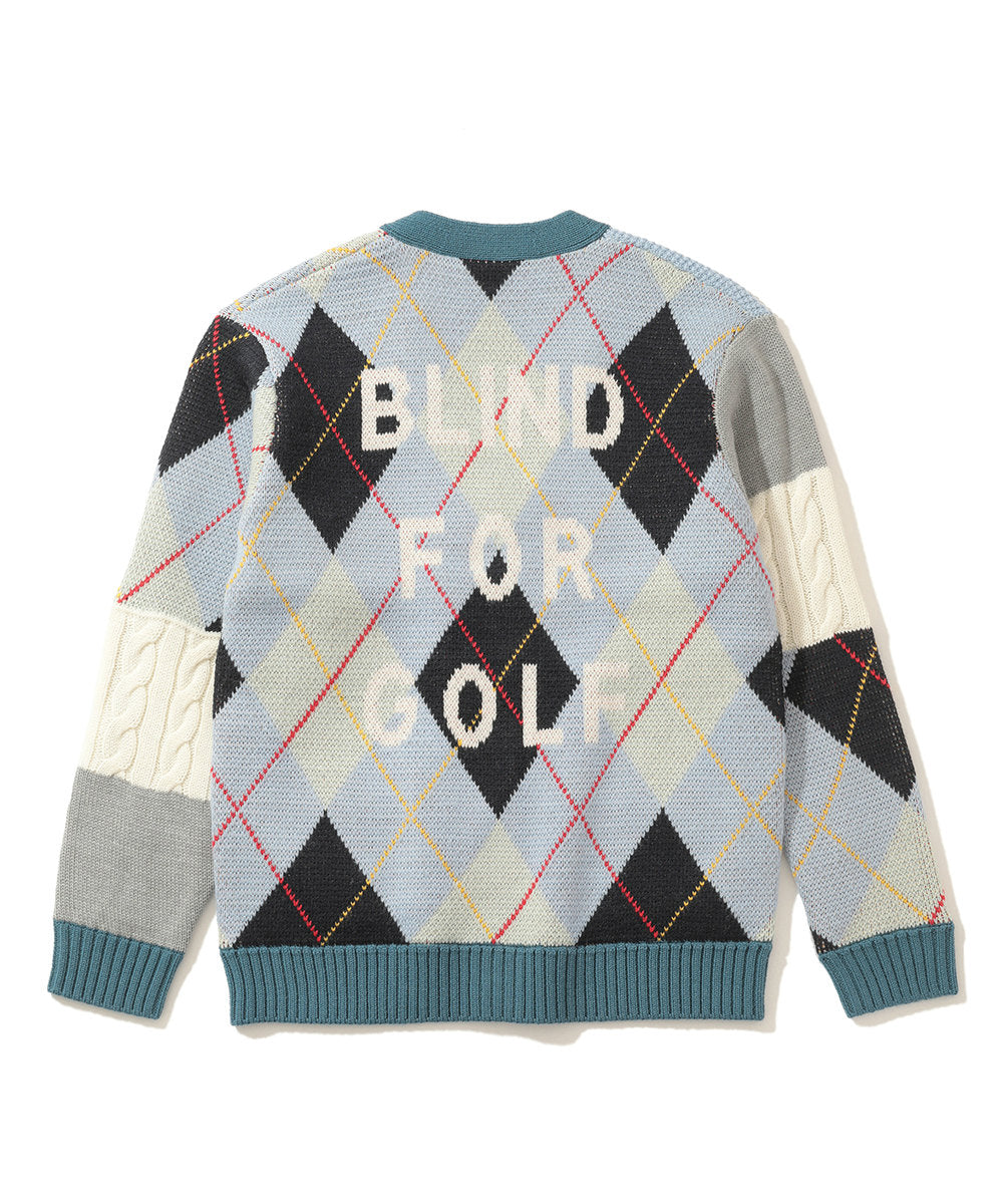 B.F.G Patchwork Golf Cardigan | WOMEN