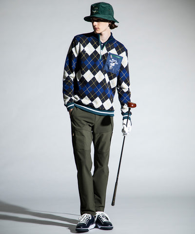 Swing Bobby Windproof Argyle Knit Bomber | MEN