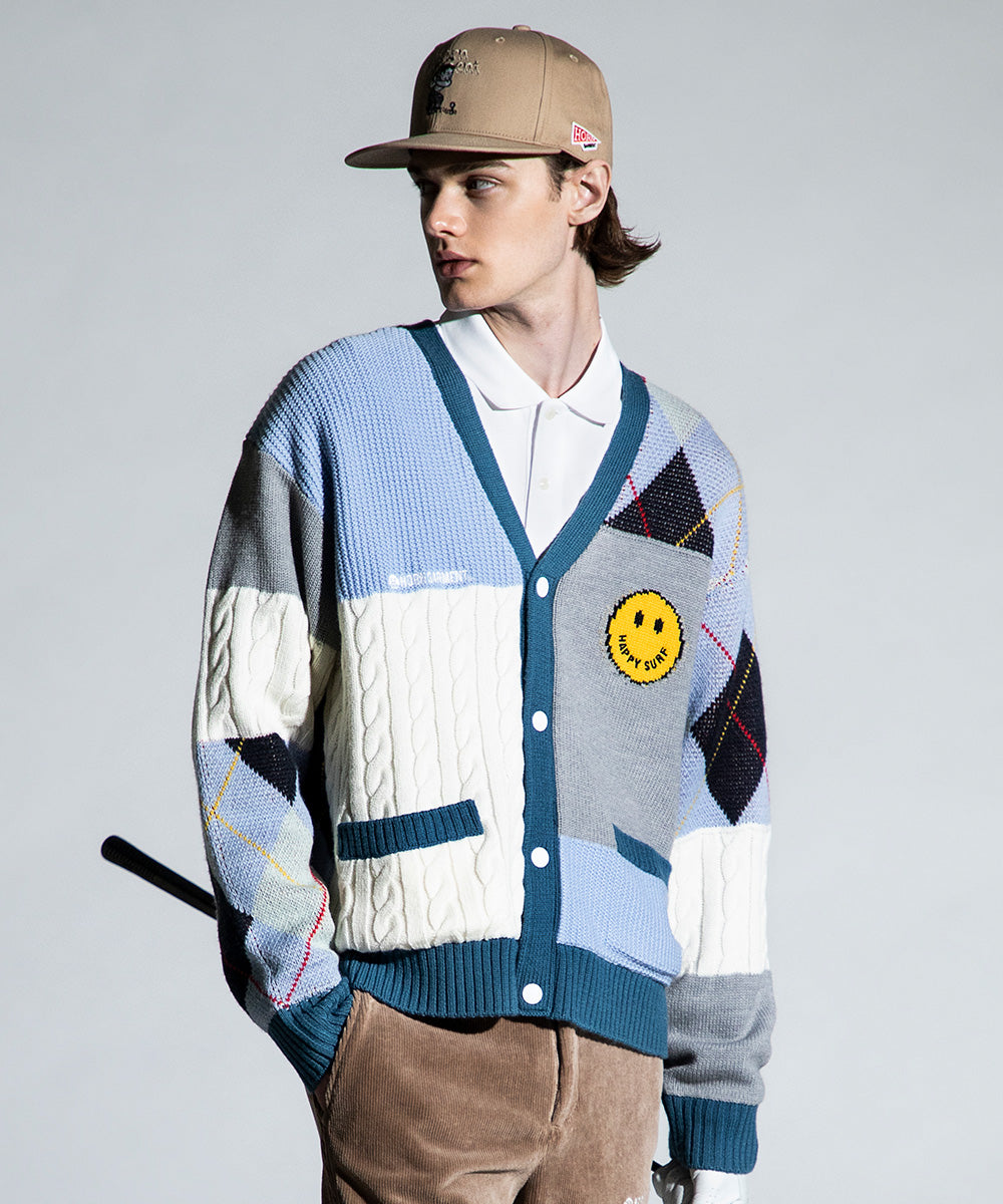 B.F.G Patchwork Golf Cardigan | MEN