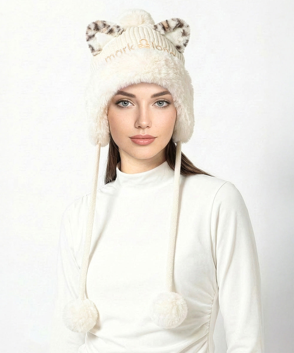Furry Cat Leopard Beanie | WOMEN - MARK & LONA – MARK & LONA