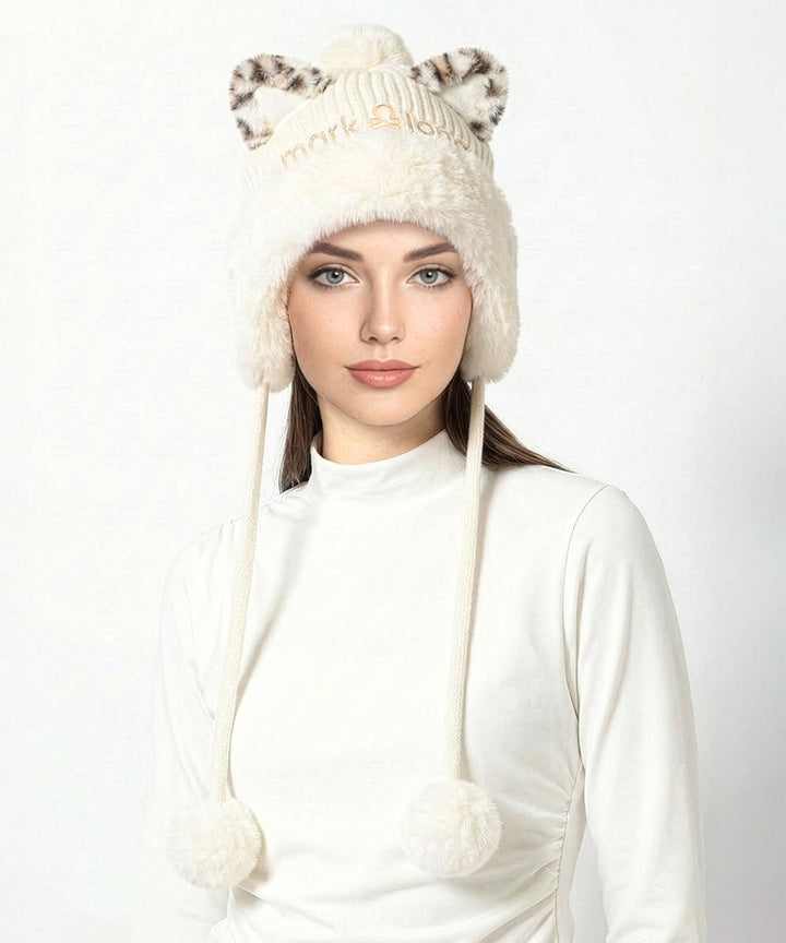 2点セット 25AW MARK&LONA Furry Cat Beanie Furry Cat Leopard Beanie | WOMEN - MARK & LONA – MARK & LONA