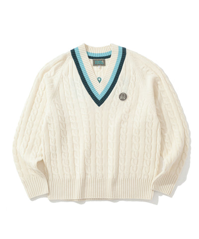 York V-Neck Cable Knit | MEN