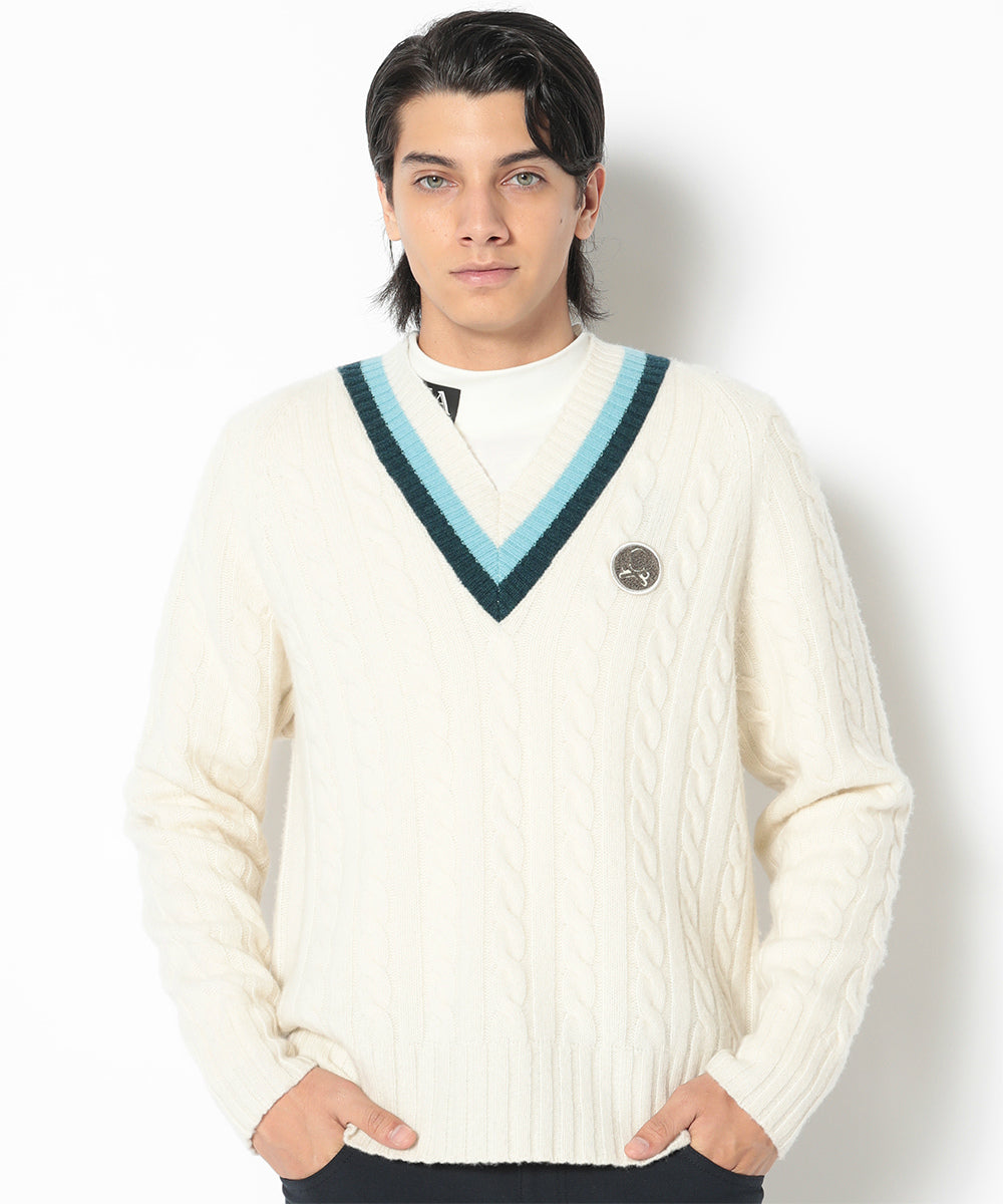 York V-Neck Cable Knit | MEN