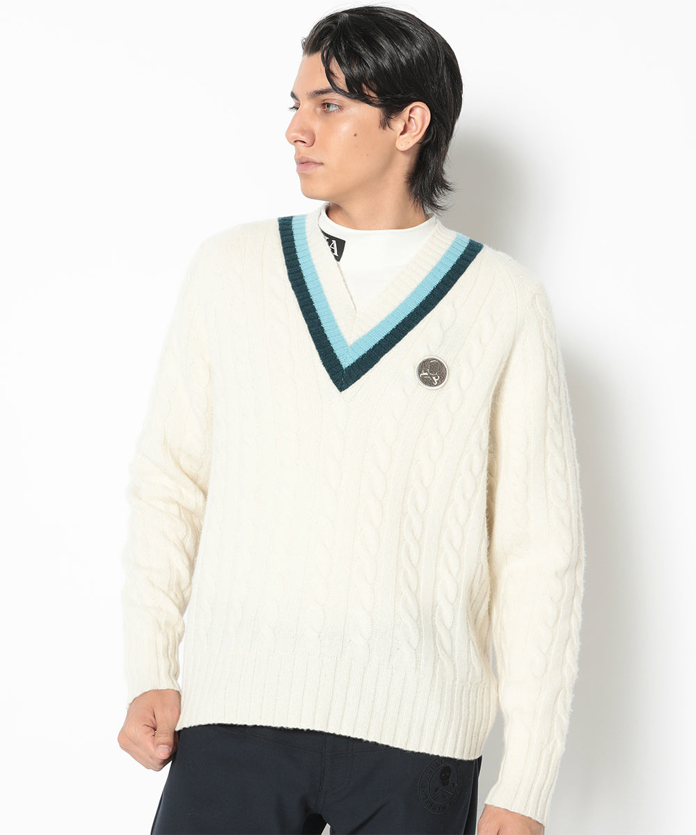 York V-Neck Cable Knit | MEN