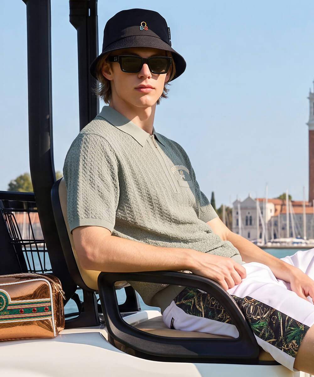 Sovereign Geometric Knit Polo | MEN – MARK & LONA GLOBAL ONLINE STORE