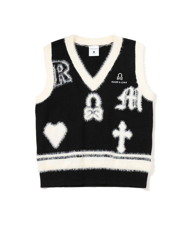 Fluffy Jacquard Knit Vest | WOMEN – MARK & LONA GLOBAL ONLINE STORE
