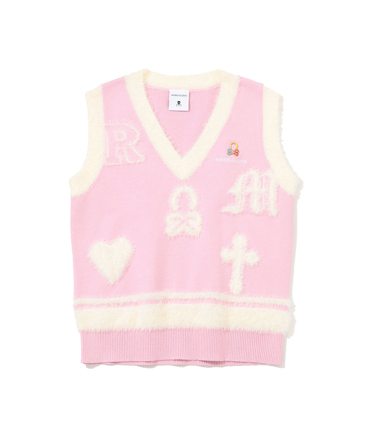 Fluffy Jacquard Knit Vest | WOMEN – MARK & LONA GLOBAL ONLINE STORE