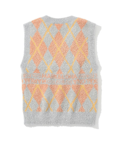 Glam Argyle Knit Vest | WOMEN