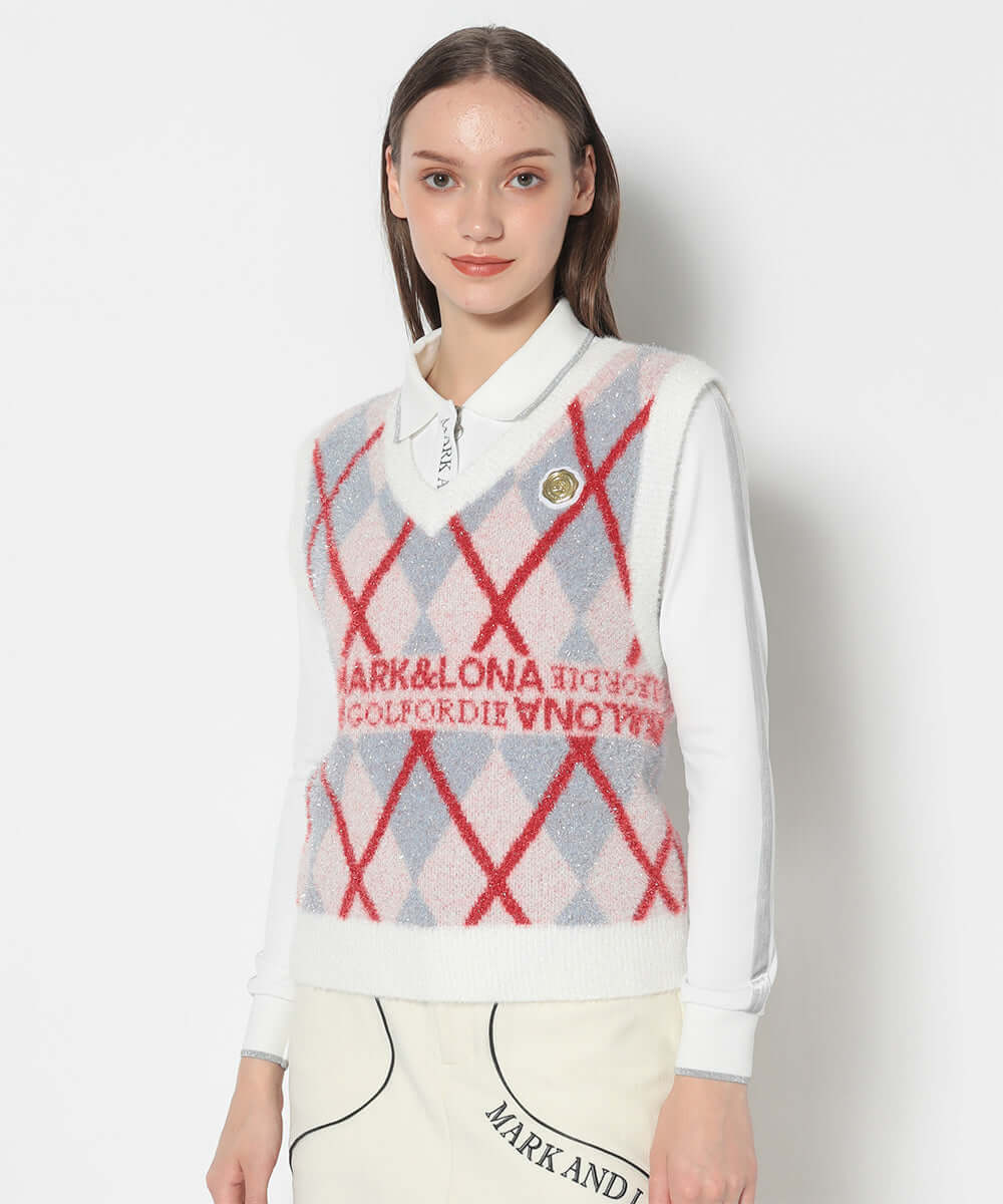 Glam Argyle Knit Vest | WOMEN - MARK & LONA – MARK & LONA