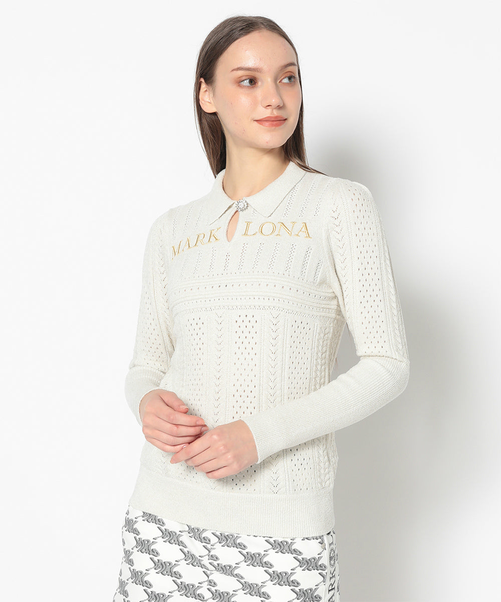 Fascine Sparkle Knit Polo | WOMEN