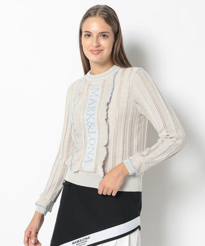 Verona Frilled Eyelet Sweater | WOMEN