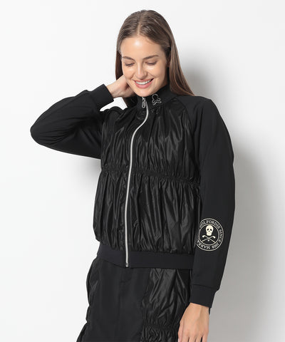 Lidi Shirred Insulated Zip-Up Jacket | WOMEN