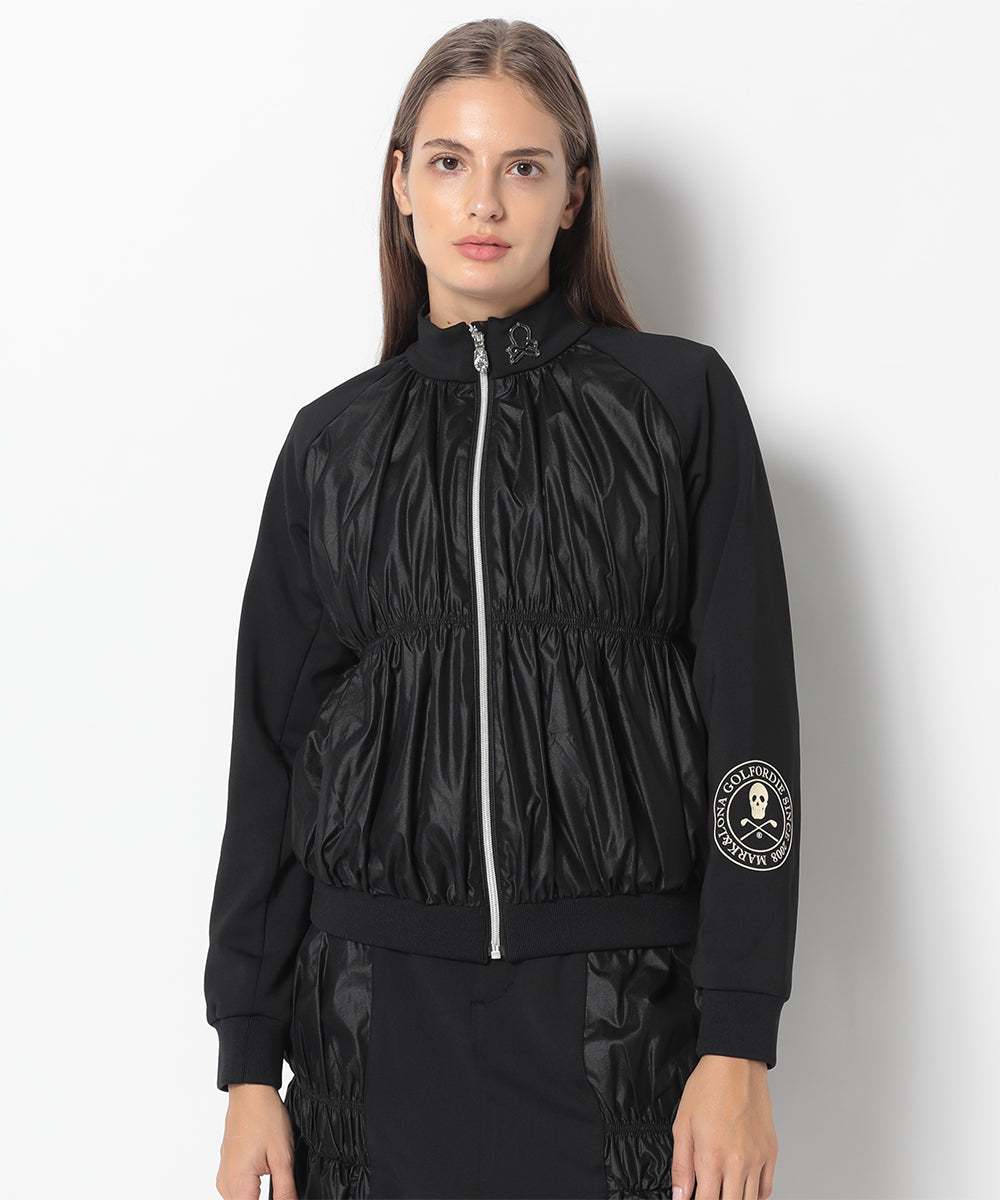 Lidi Shirred Insulated Zip-Up Jacket | WOMEN