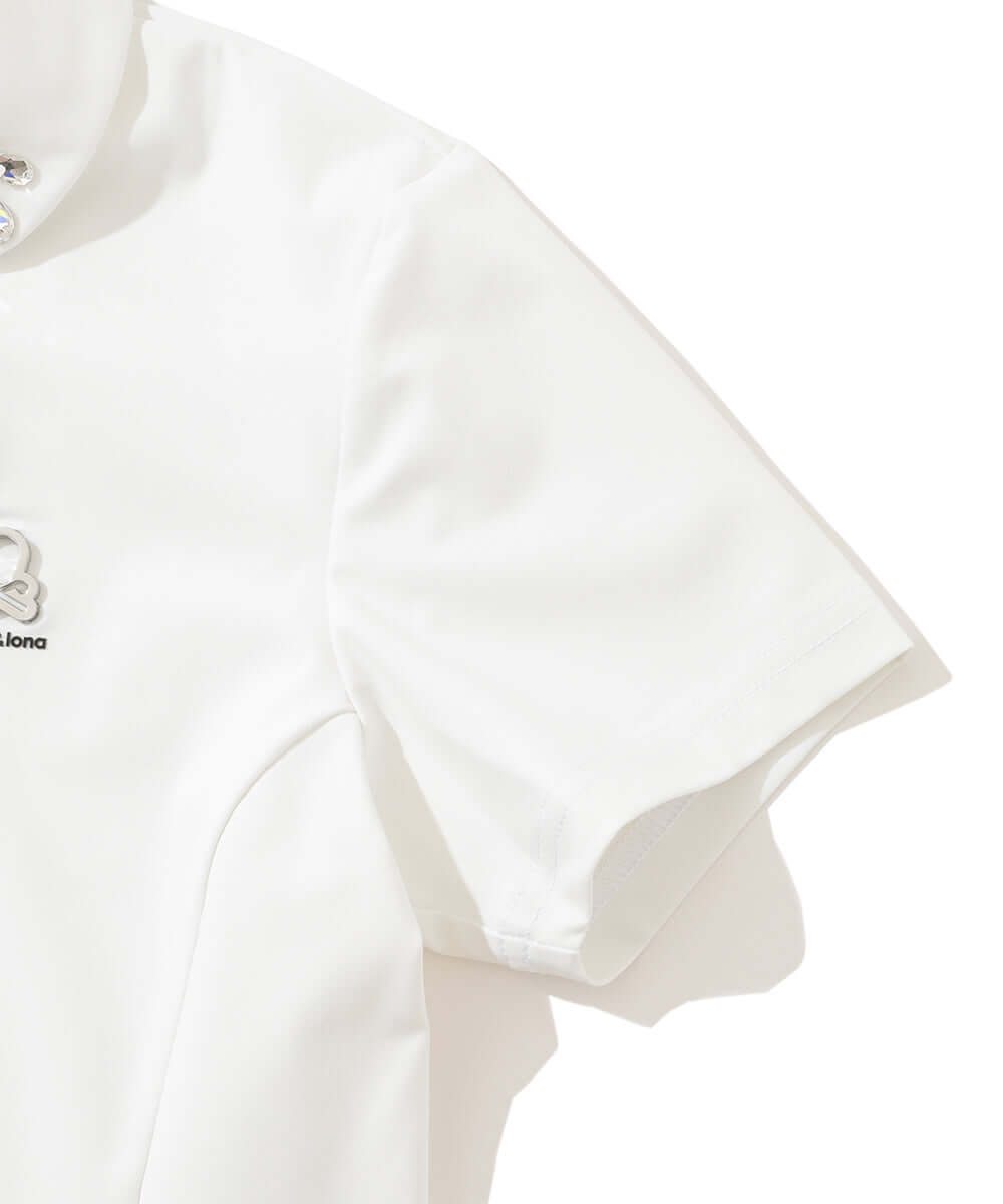 Noble Swarovski Zip Polo | WOMEN