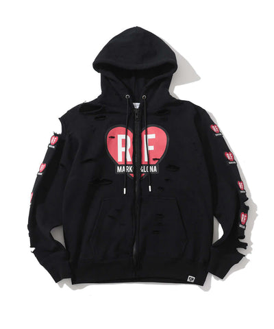 BE_UP Destroyed Zip Hoodie | WOMEN