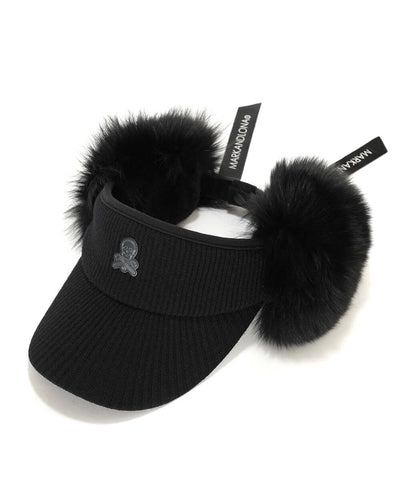 Nena Faux Fur Knit Visor | WOMEN