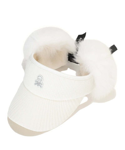 Nena Faux Fur Knit Visor | WOMEN