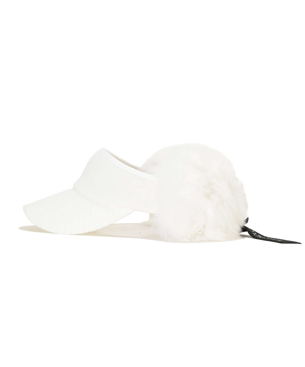 Nena Faux Fur Knit Visor | WOMEN
