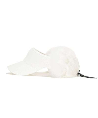 Nena Faux Fur Knit Visor | WOMEN