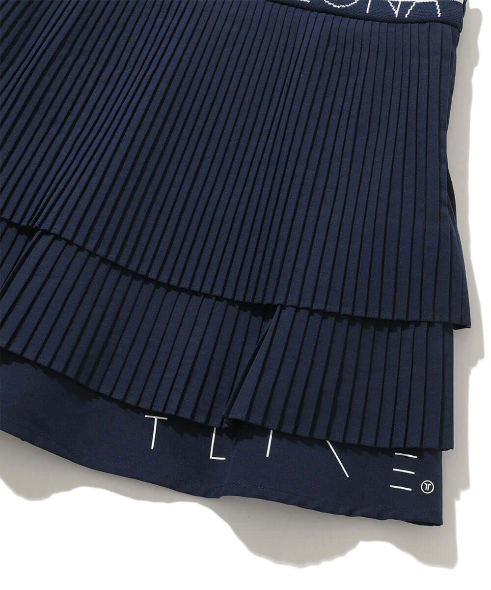MARK & LONA ACD Pleats Skirt ネイビー