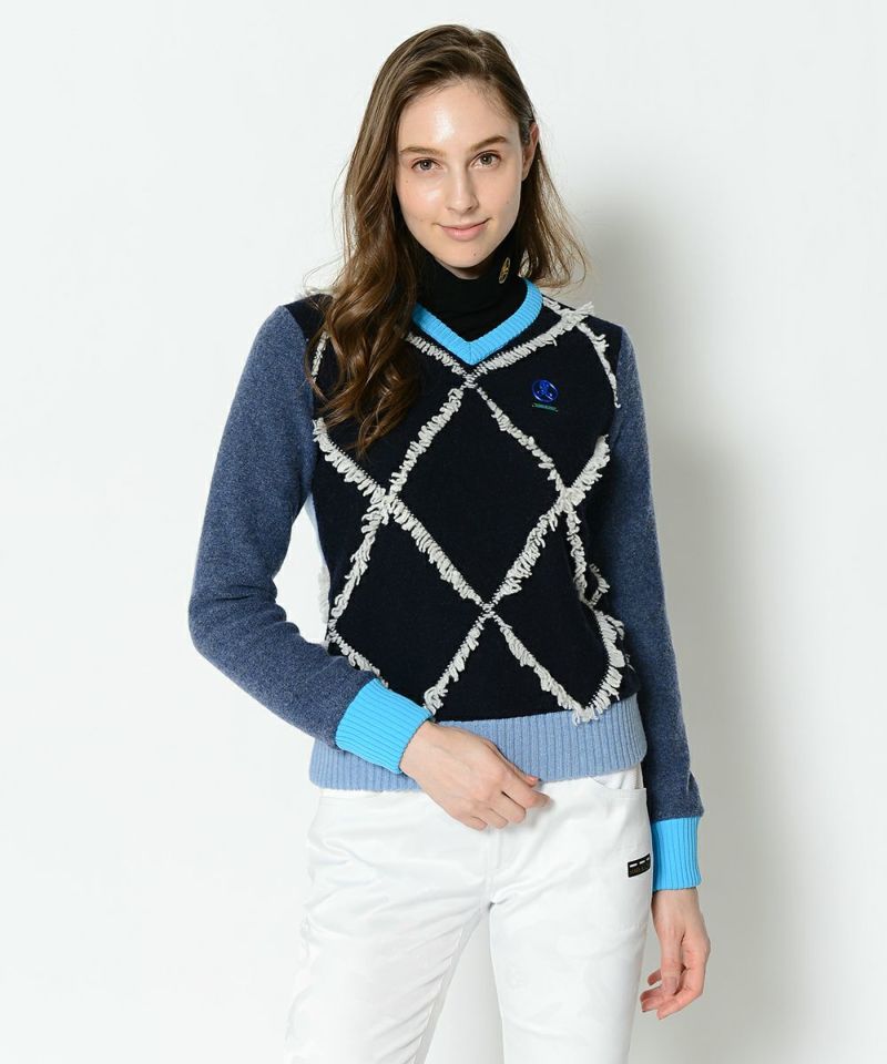 Diamond Mane Vee Neck Sweater | WOMEN – MARK & LONA GLOBAL ONLINE